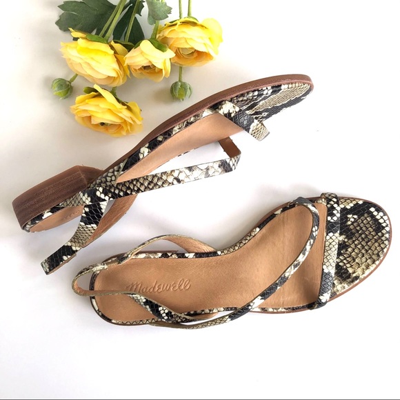 Madewell • Heidi Slingback Snake Embossed Sandals - Picture 5 of 10